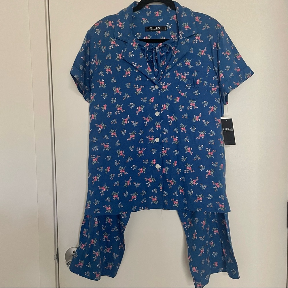 Lauren Ralph Lauren Blue Floral Pajama Set